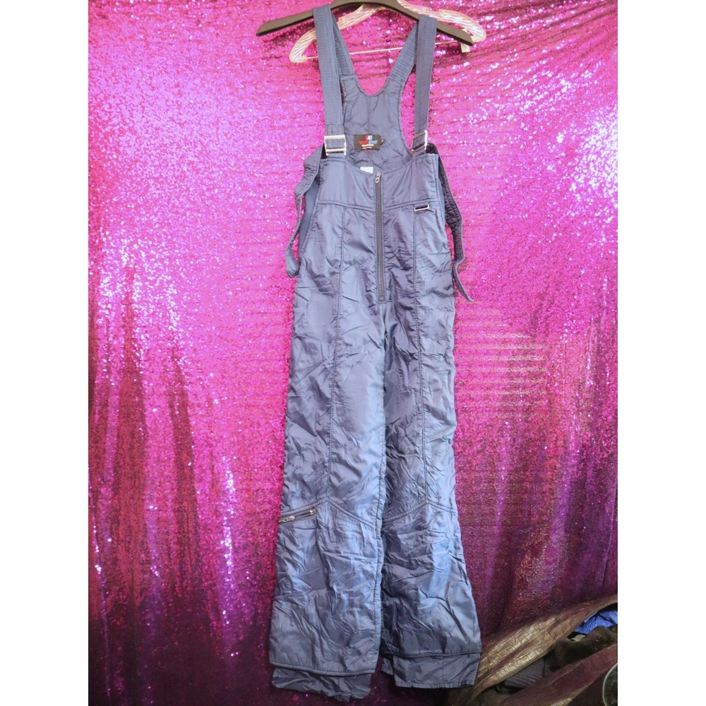 Navy Snow Bib Style 8 White Stag Vintage Insulated Ski Overalls Puffer Pants